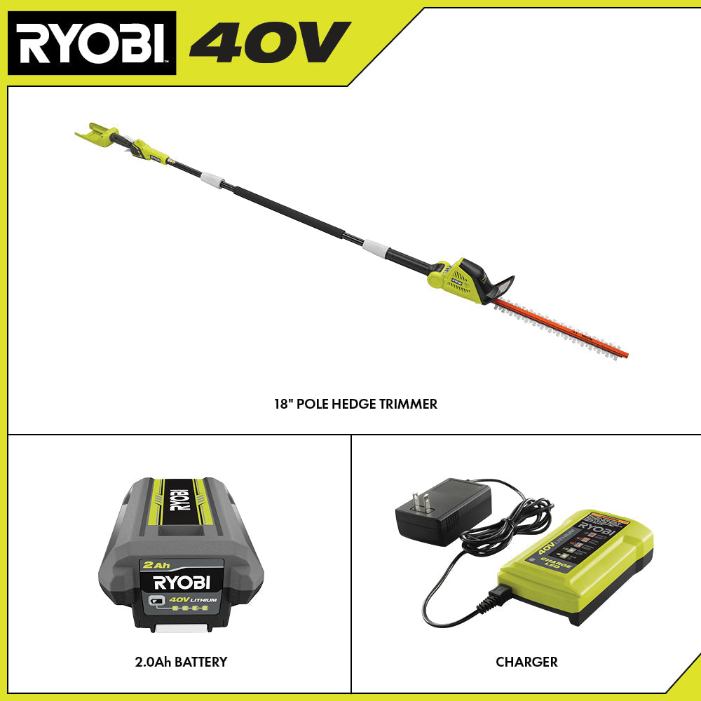 40V 18" Pole Hedge Trimmer