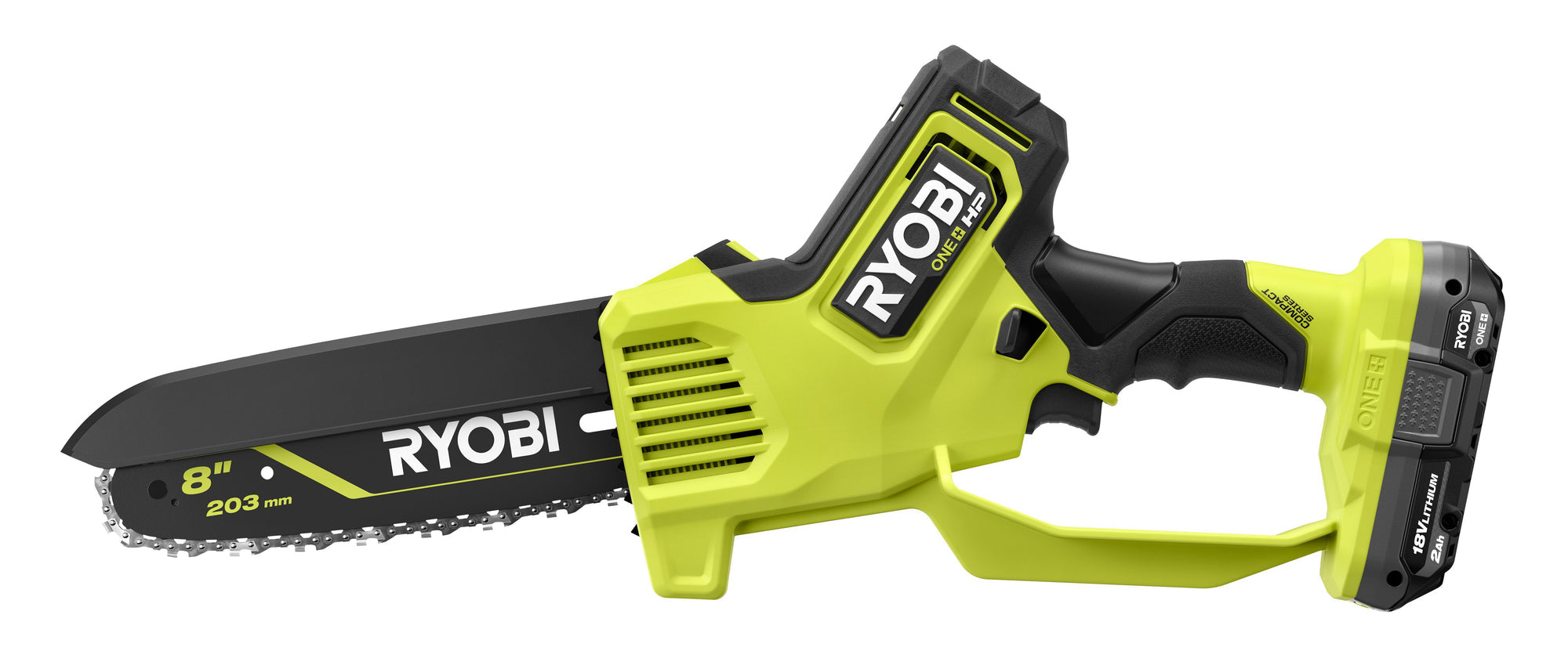 18V ONE+ HP Brushless 8" Pruning Mini Chainsaw Battery Powered with 2.0 Ah Battery and Charger