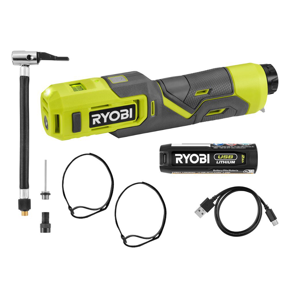 USB Lithium Bike Tire and Ball Pump Inflator Kit