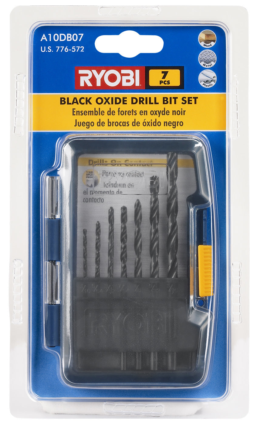 7 PC. Black Oxide Drill Bit Set