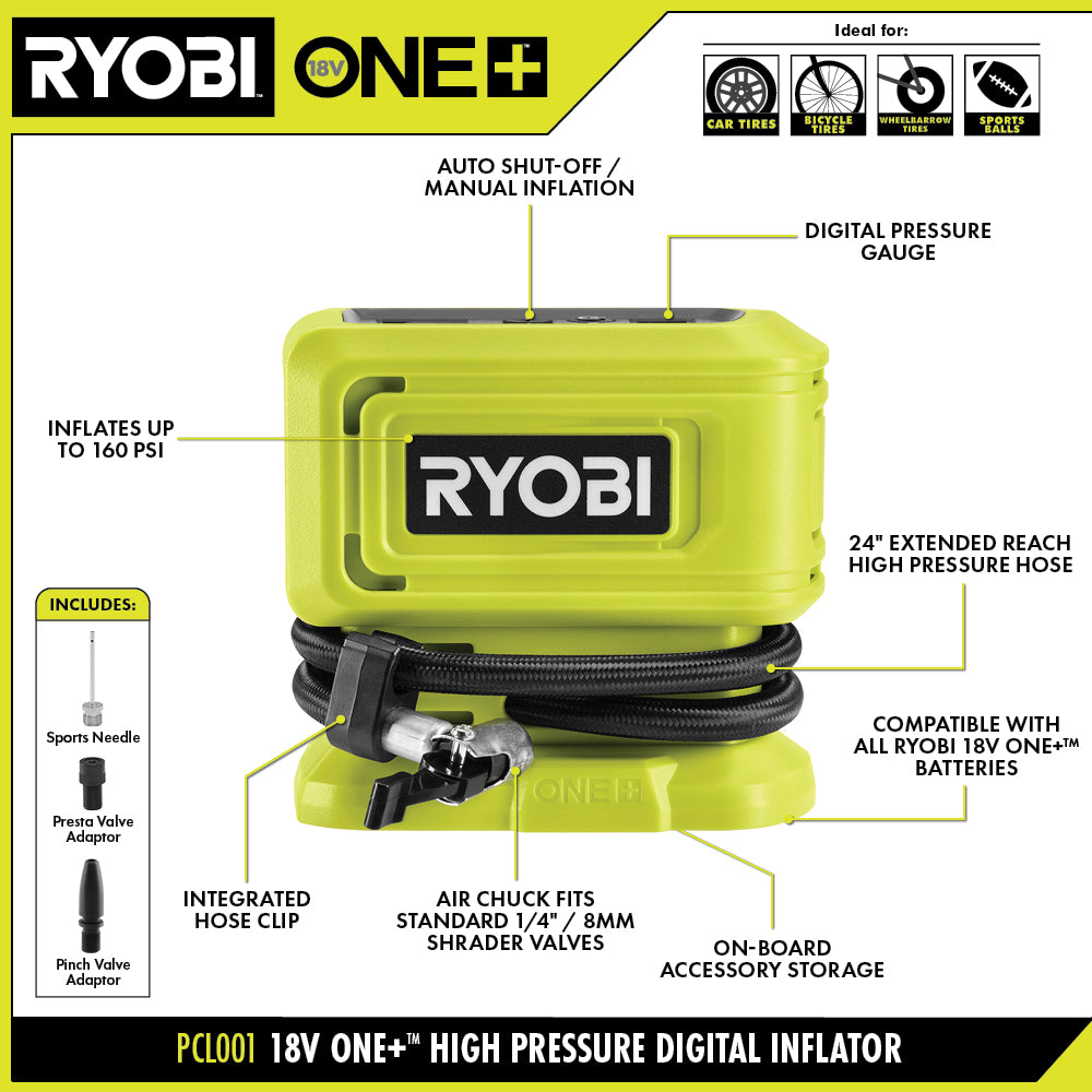 18V ONE+ High Pressure Digital Inflator