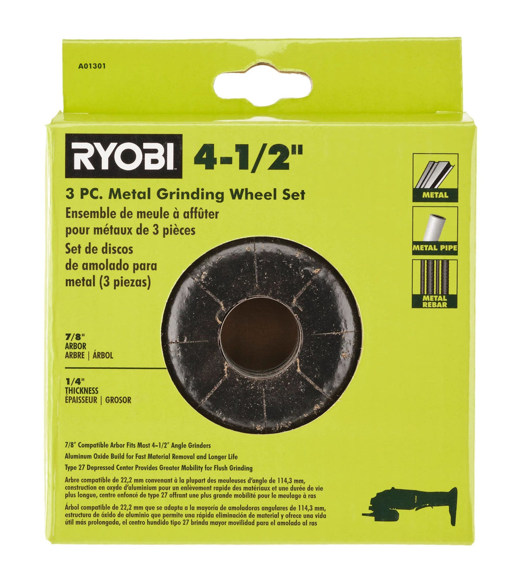3 PC.  4-1/2" Metal Grinding Wheel Set