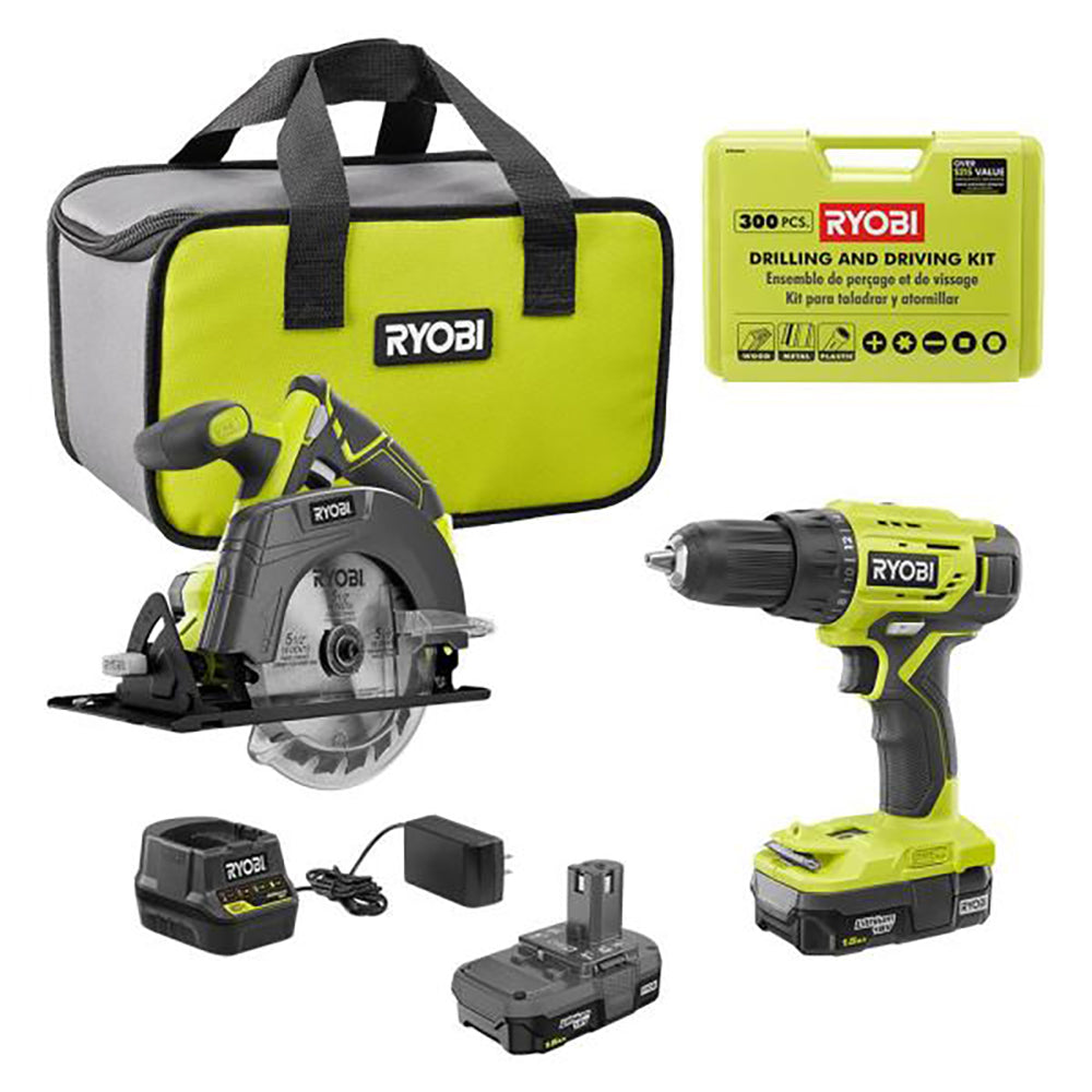 18V ONE+ 2-Tool Combo Kit w/Drill/Driver, Circular Saw, (2) 1.5 Ah Batteries, Charger, Bag with Drill/Drive Kit