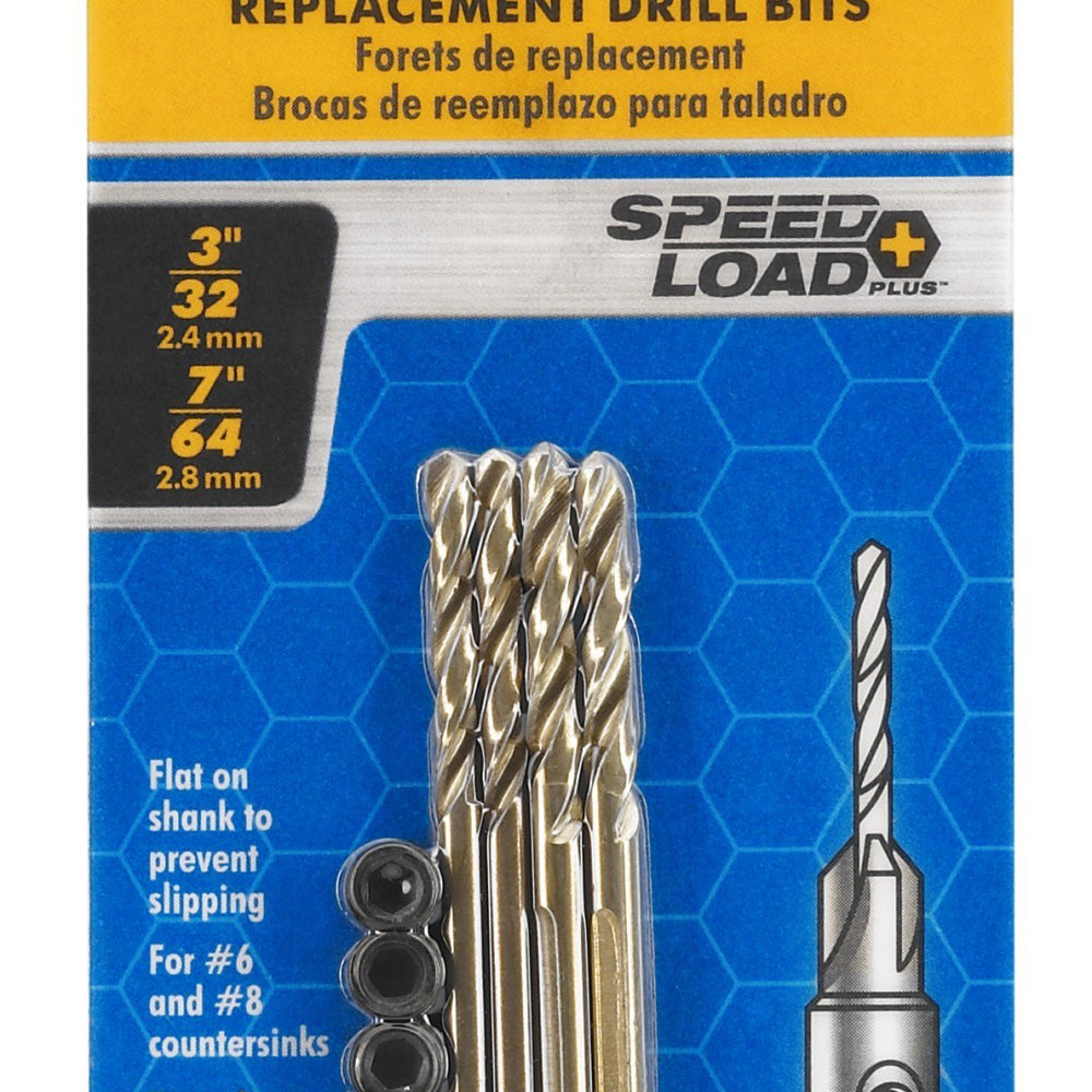 7/64" and 3/32" Replacement Drill Bits for Countersinks