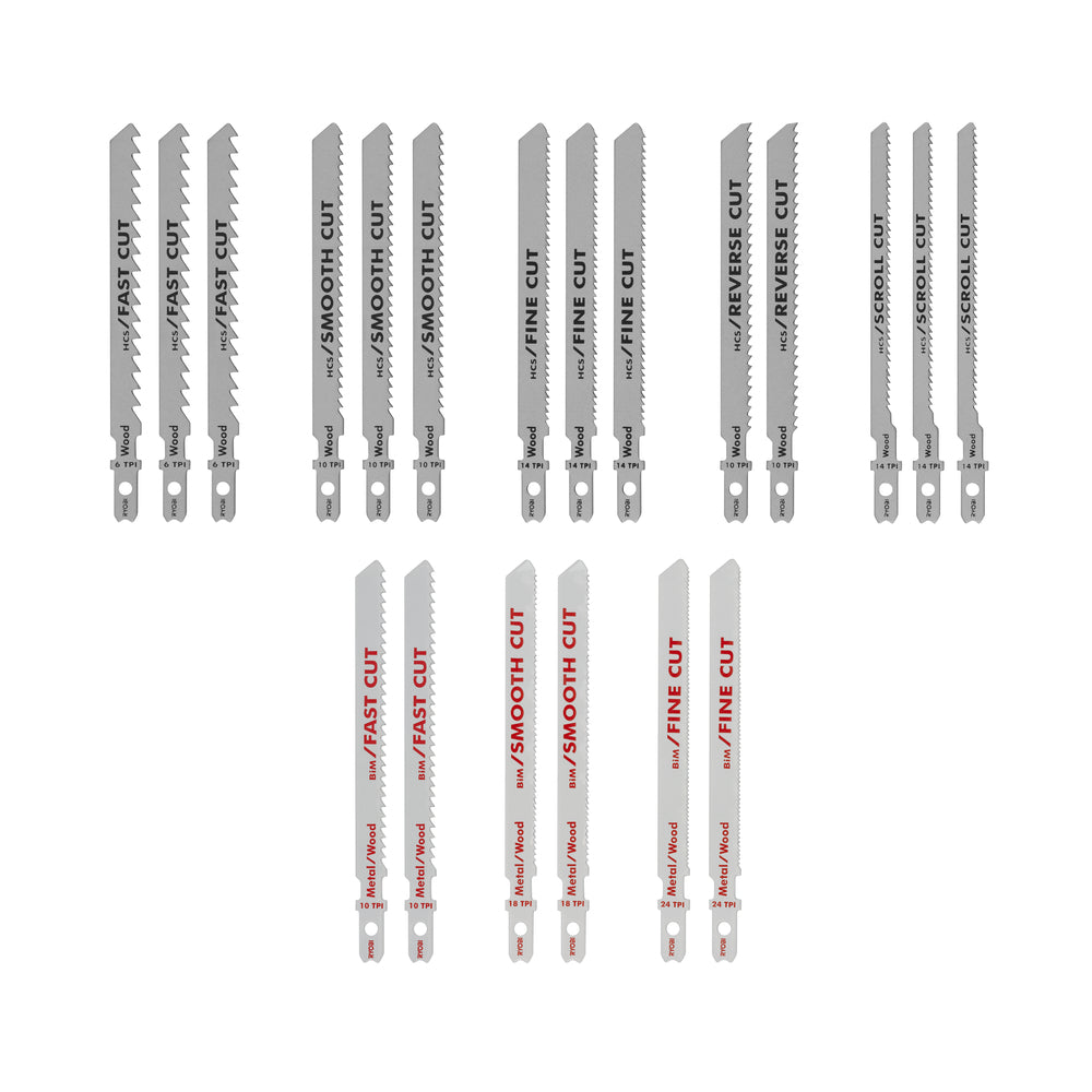 20 PC. All Purpose Jig Saw Blade Kit