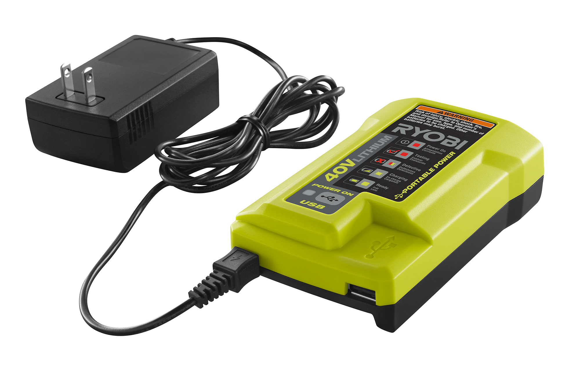 40V Charger with USB Port