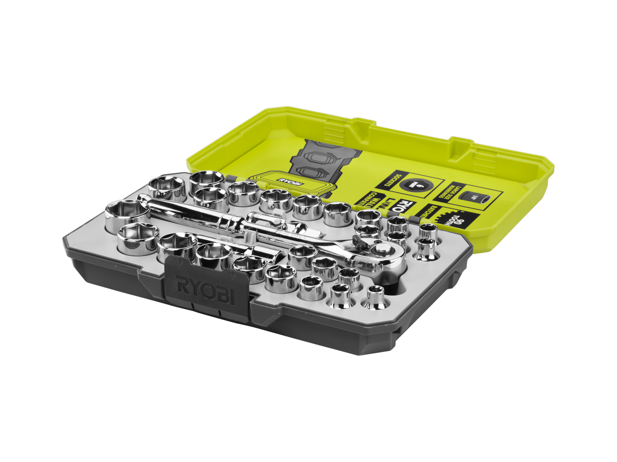 28 PC. 3/8" Ratchet and Socket Set