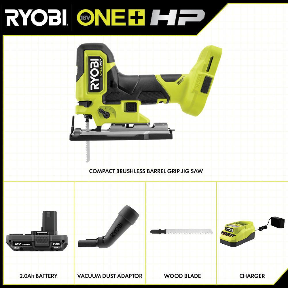 18V ONE+ HP Compact Brushless Barrel Grip Jig Saw Kit