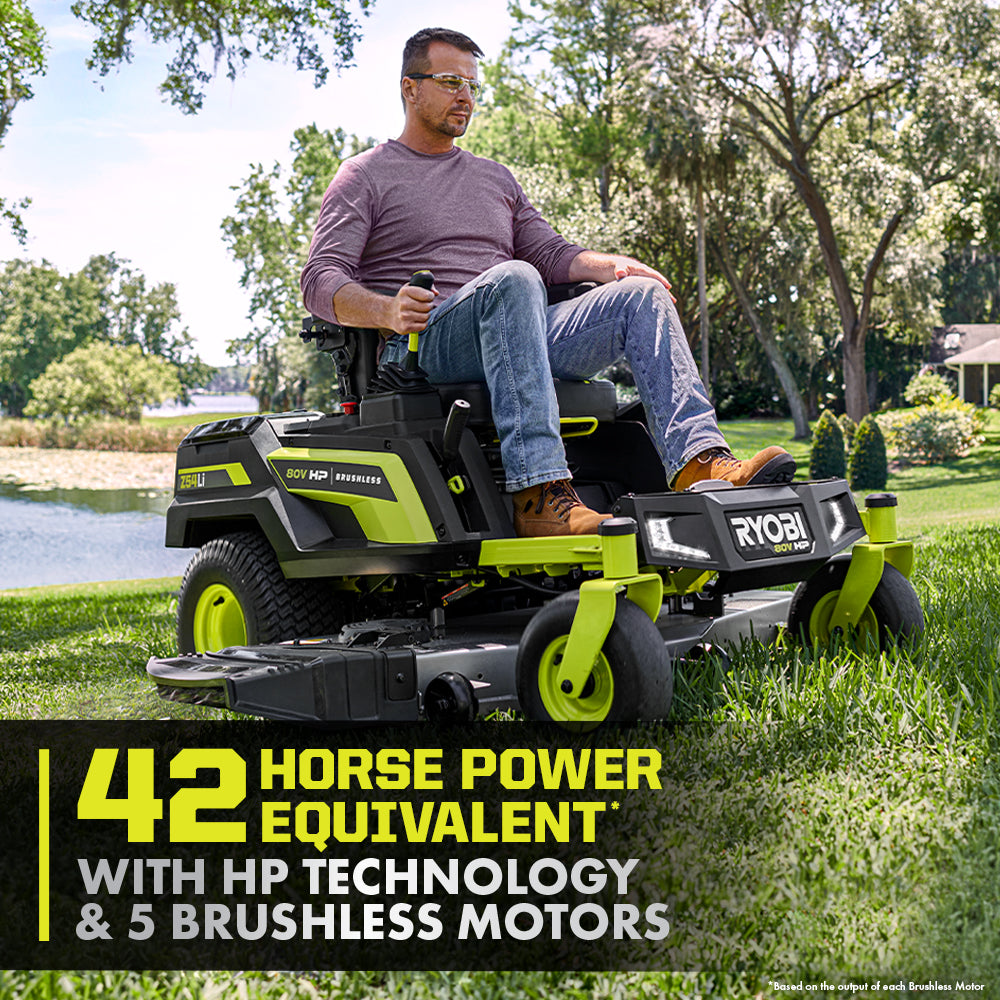 80V HP Brushless 54" Lithium Electric Zero Turn Riding Mower Kit