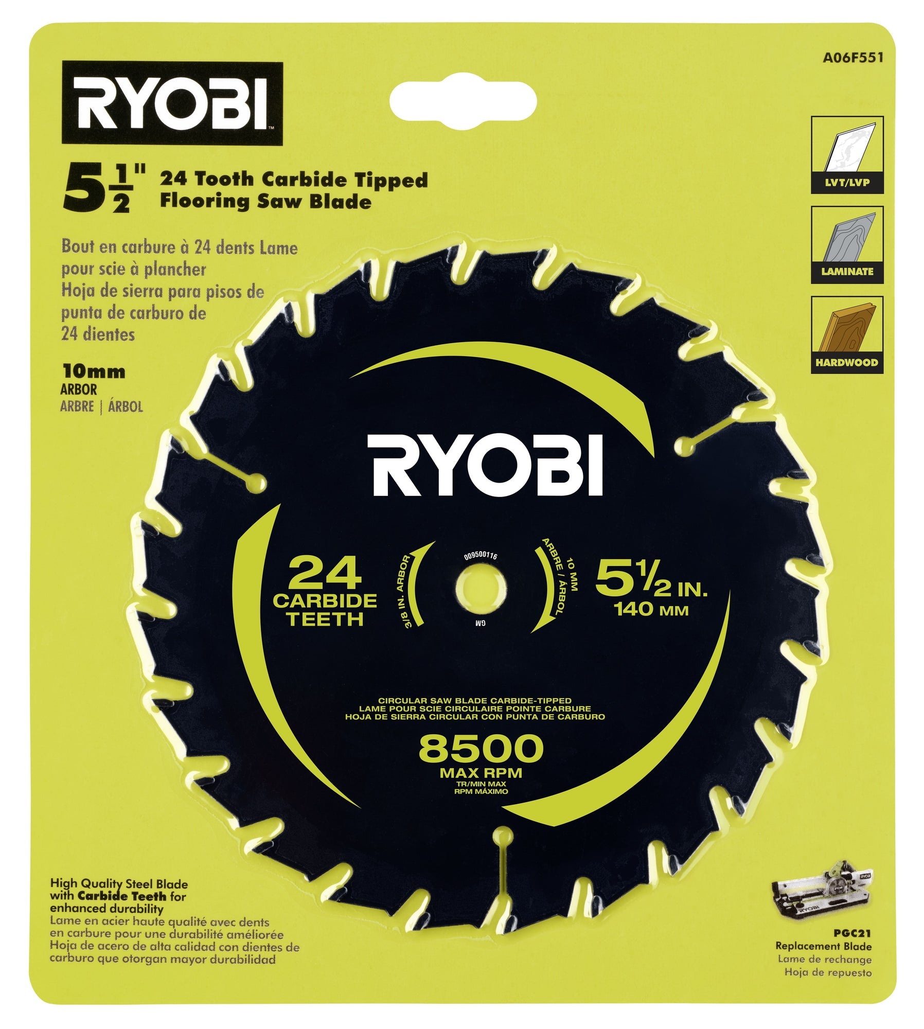 5-1/2" 24 Tooth Carbide Tipped Flooring Saw Blade