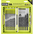 25 PC. Round Shank Black Oxide Drill Bit Set