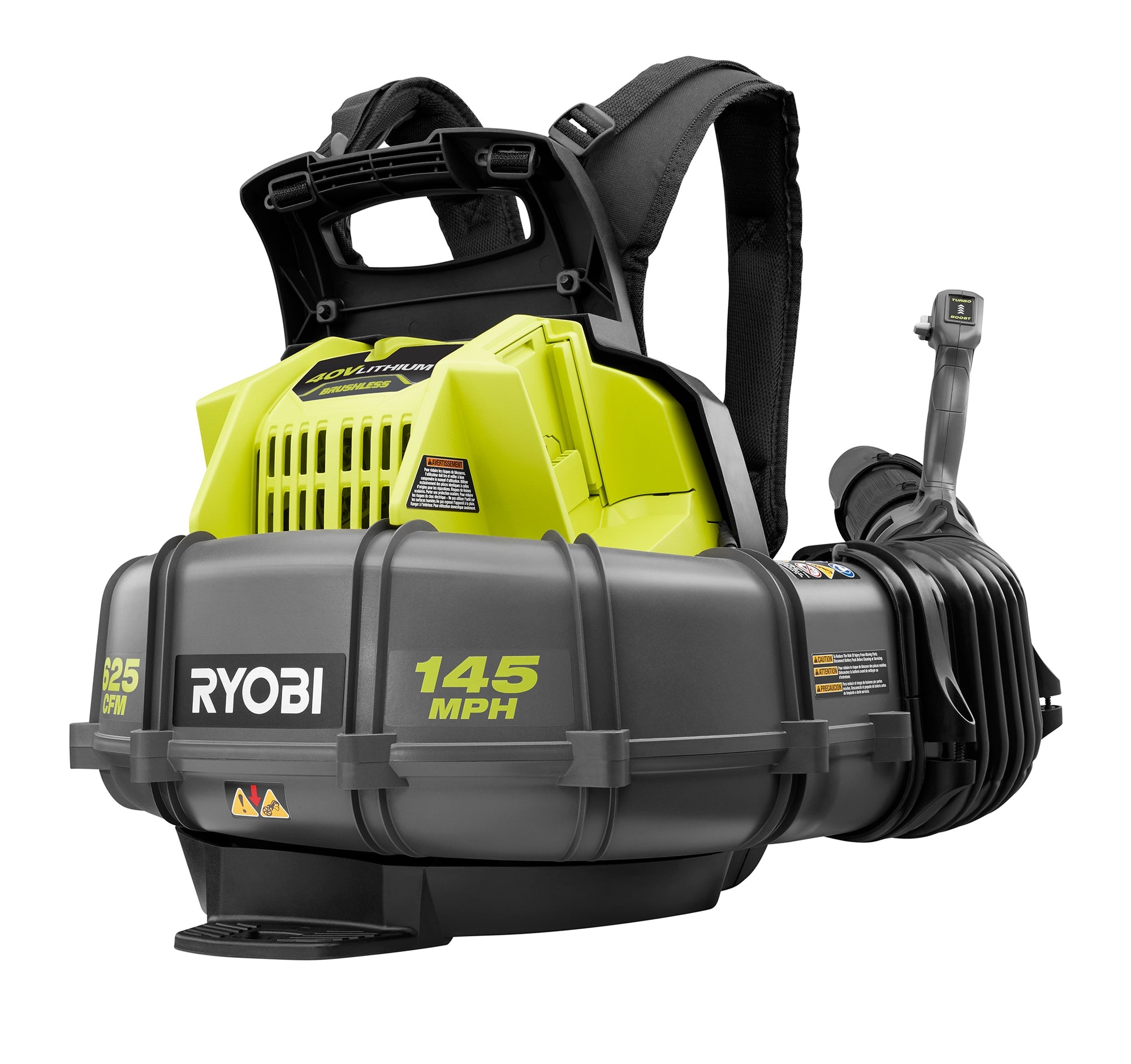40V Brushless 625 CFM WHISPER SERIES Backpack Blower Kit