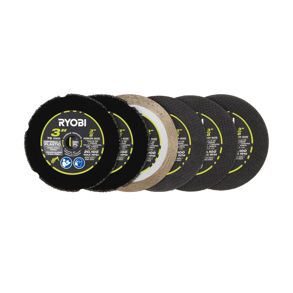 RYOBI 6 PC. 3 in. Cut-Off Wheel Set