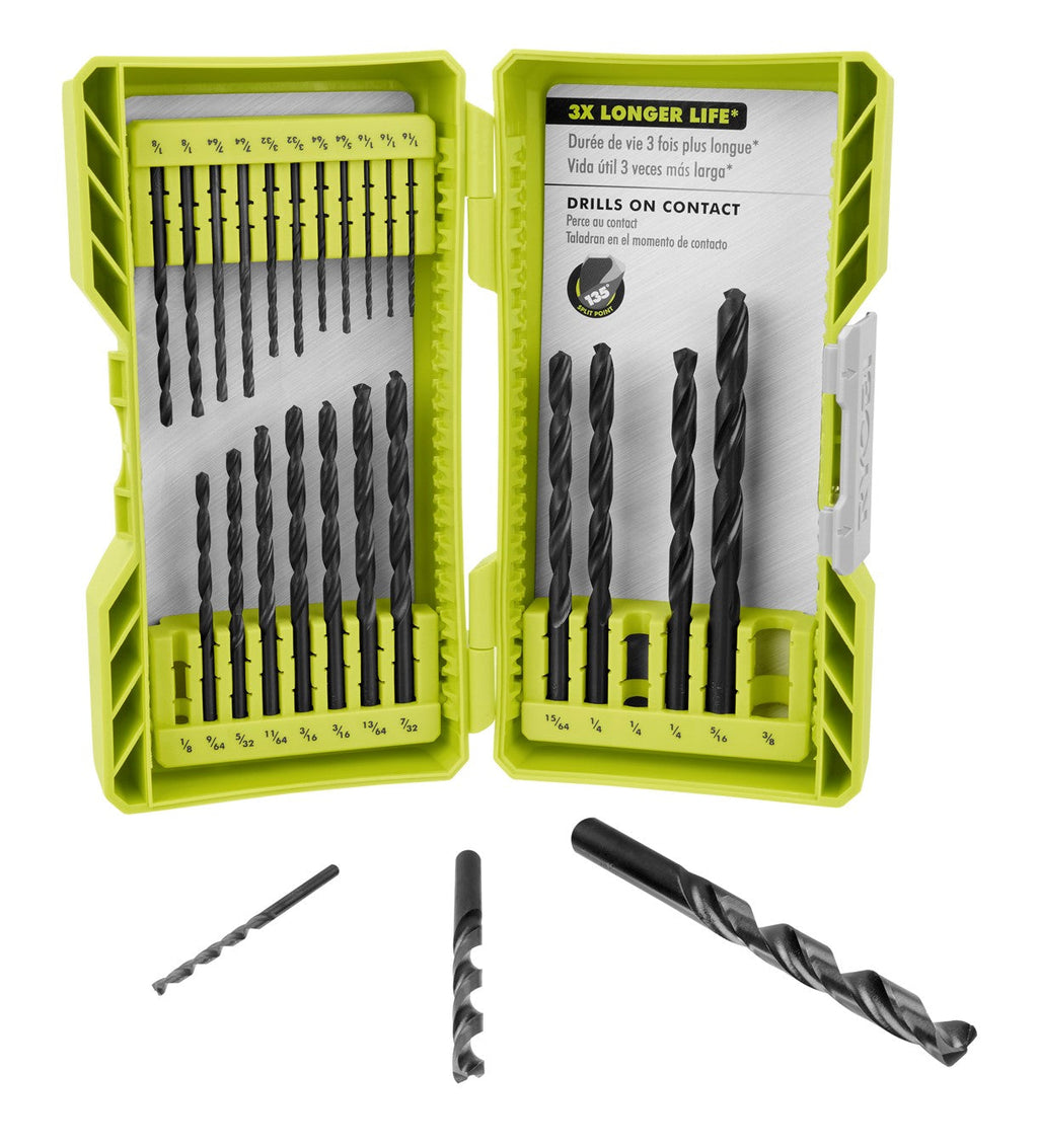 25 PC. Round Shank Black Oxide Drill Bit Set
