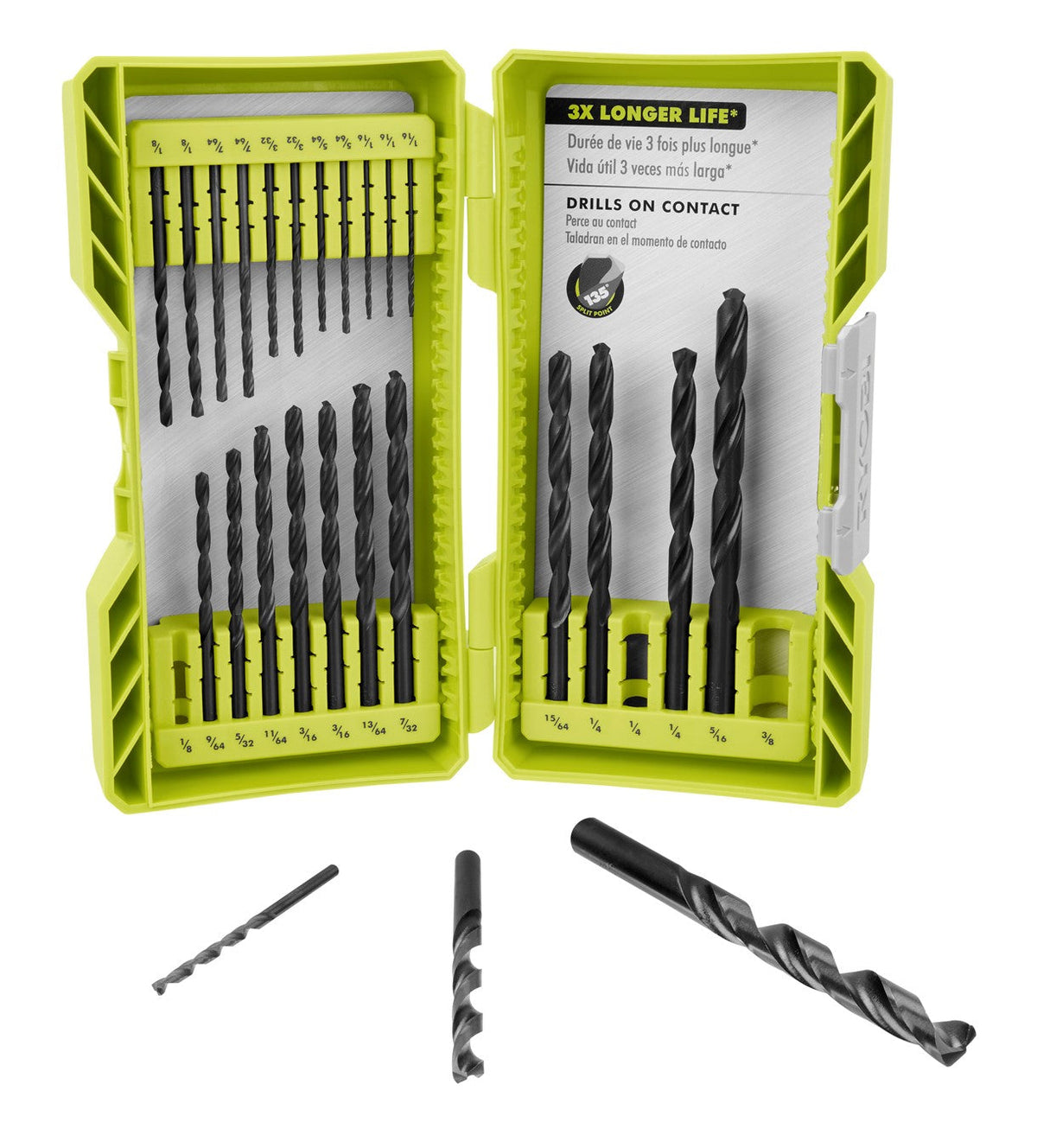 25 PC. Round Shank Black Oxide Drill Bit Set