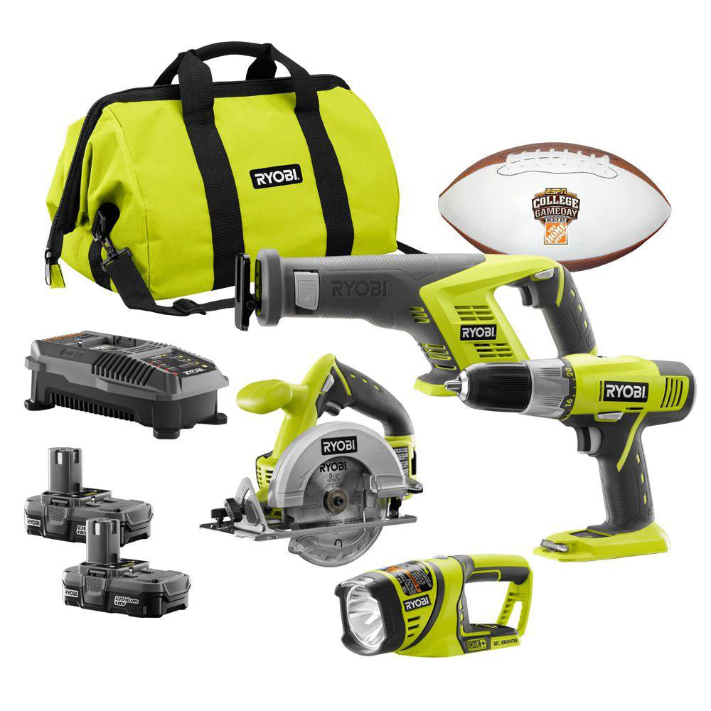 18V ONE+ Super Combo Kit (4-Tool) + ESPN College GameDay Football