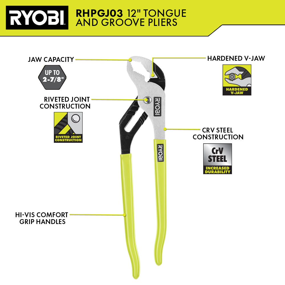 12" Tongue and Groove Plier