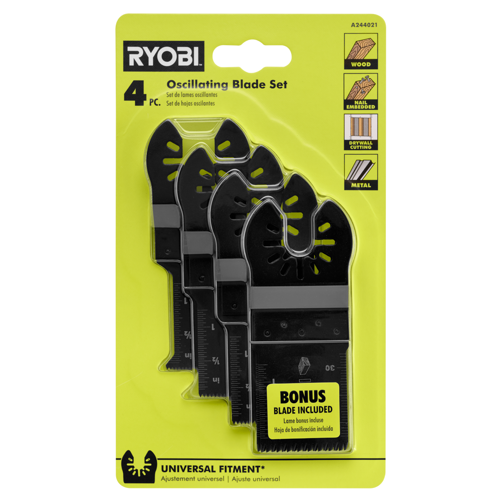 4 PC. Wood/Metal Oscillating Multi-Tool Blade Set